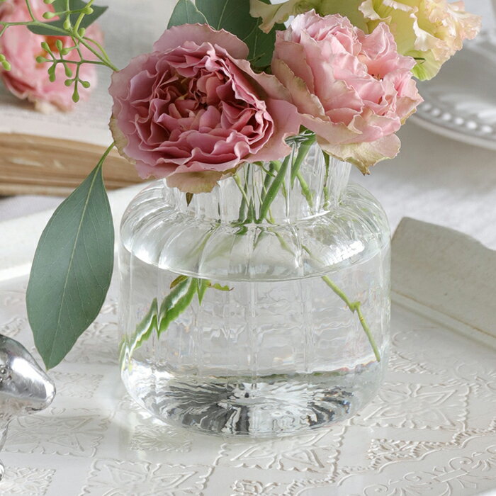 ガラスベースFrill A // 花瓶 花瓶 フラワーベース 一輪挿し ガラス 小さい ミニベース ナチュラル シンプル 玄関 リビング インテリア おしゃれ サラグレース