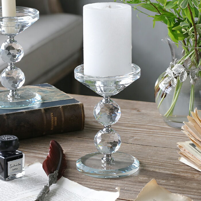 ピラー ガラスキャンドルホルダー クリスタル Sache // テーパーキャンドル ホルダー ティーライト スティックキャンドル キャンドルホルダー ろうそく立て 燭台 置物 置き物 クリスマス 飾り キャンドルスタンド 燭台 2Way サラグレース