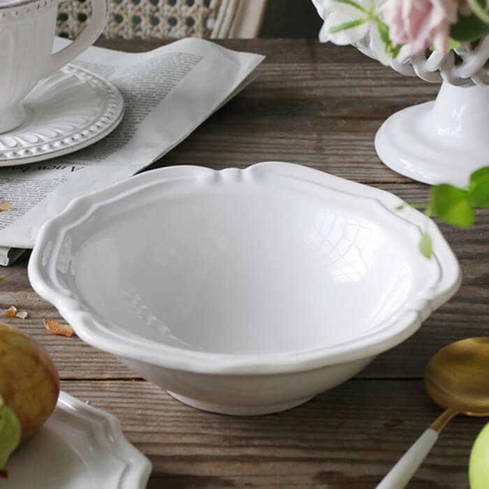 Maison Pichon Uzes France深皿ホワイト19cm // フランス 洋食器 お皿 ギフト ラッピング サラグレース