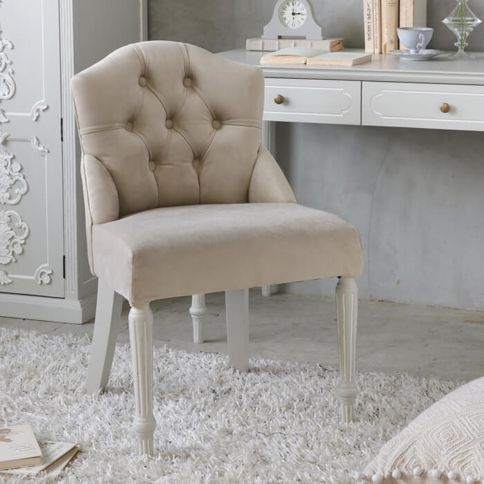 デスクチェア アイボリー x ライトベージュ Mimi Esther // チェア 椅子 イス ダイニング リビング 食..