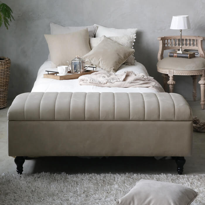 ストレージベンチ ライトグレージュ Mirage Stripe // ベンチ 収納 収納ベンチ 収納ボックス 収納付き ..