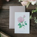 ボタニカルカード & 封筒 セット ローズ Sarah Grace オリジナル // 母の日 薔薇 花 メッセージカード ポストカード ギフトカード アート お...