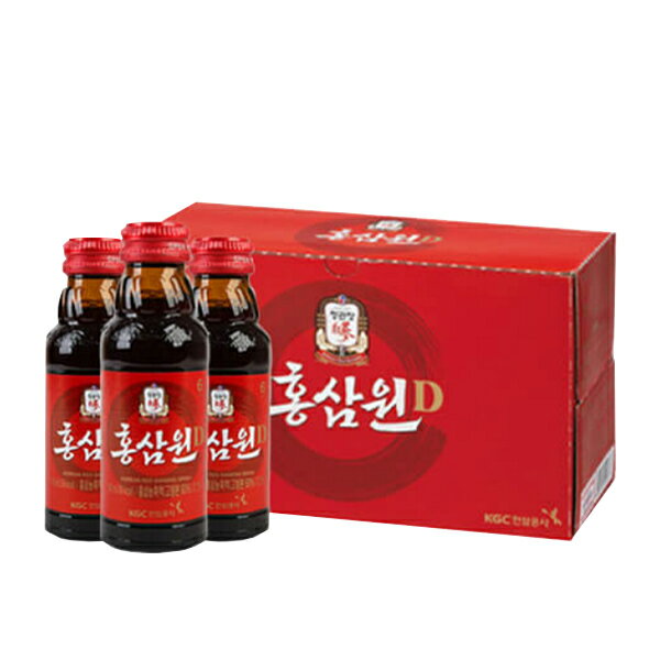 メーカー正官庄製造国韓国商品区分紅参飲料用量100ml×10本特徴紅参の苦みを感じる事なく美味しく飲めてエネルギー補給できます！一日の始まりやエネルギー不足を感じた時に1本お勧めします。用法1日1本を目安にお召し上がりください。 夏場は冷やして飲むとより一層美味しく召し上がれます。注意事項開封後は早めにお召し上がりください。保管方法高温多湿を避けて涼しい場所に保管して下さい。原料及び含有量精製水、イソマルトオリゴ糖、植物混合濃縮液[ナツメ, 乾生姜, シナモン, クコの実]、紅参濃縮液(6年根, 固形分60%, 紅参成分70mg/g以上)0.3%、マカエキス 0.02%、ウコン抽出液(固形分1.5%) 0.01%、デキストリン、麦芽糖、タウリン、クエン酸、合成香料2種 ※大豆含有栄養成分炭水化物 14g(4%)、糖類 9g(9%)、脂肪 0g(0%)、飽和脂肪 0g(0%)、トランス脂肪 0g(0%)、コレステロール 0mg(0%)、タンパク質 0g(0%)、ナトリウム0mg(0%)、 ※個人の必要カロリーにより若干の違いがあります。