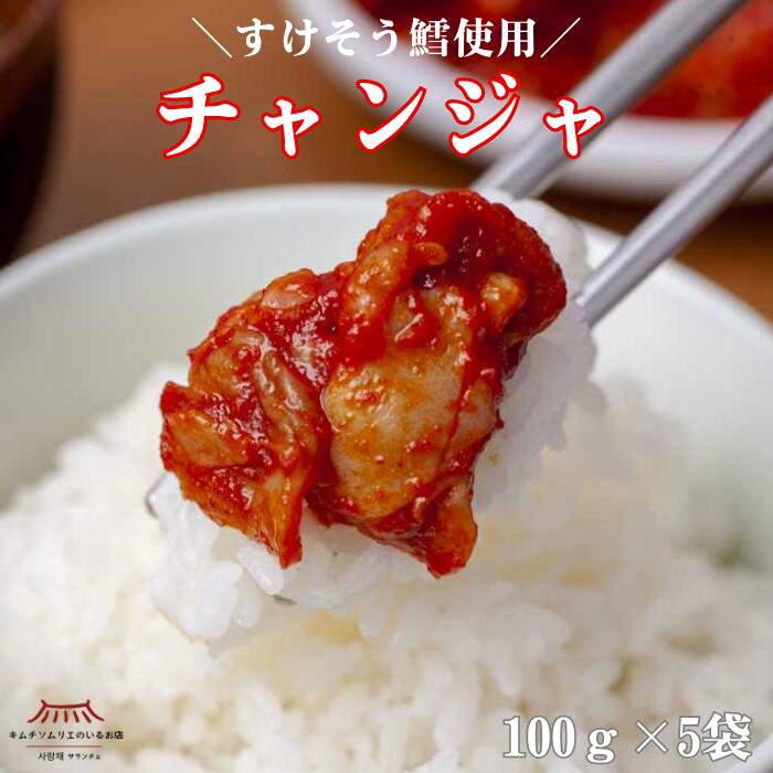 乐天商城 - スケソウダラ使用【チャンジャ100g×5袋】 助宗鱈 スケトウダラ 本場 韓国 海鮮キムチ ご褒美キムチ ごほうびキムチ 贅沢 鮮度 新鮮 発酵食品 手仕込み まろやか おつまみ ご飯 お酒 ギフト まとめ買い サランチェ 第一物産