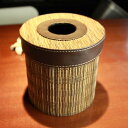 フェイクレザーとパームリディのトイレットペーパーボックス【宅急便のみ】シンプルなデザインだからどんなお部屋にも馴染みやすいトイレットペーパーケース・パームリディ編み