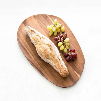 b2c アカシアウッドラウンドトレー L