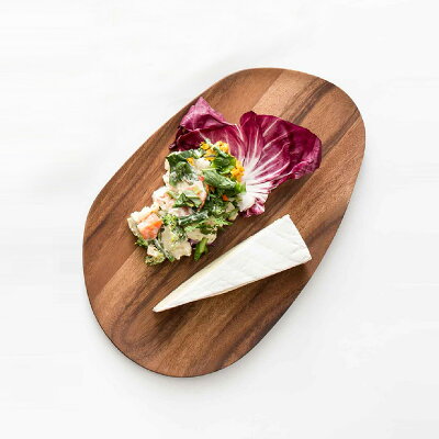 b2c アカシアウッドラウンドトレー M