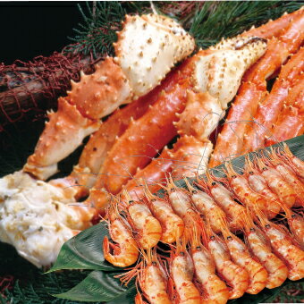 【送料無料】[特大たらばがに足1kg＋ぼたんえび500g]セット