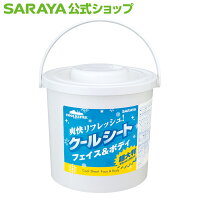 サラヤ クールリフレ クールシート フェイス＆ボディ用 70枚入 容器付き - ウェットタオル 超大判 大きいサイズ 冷感 清涼 夏 熱中症対策 暑さ対策 ひんやり 体拭きシート 爽快 リフレッシュ 大容量 業務用 バケツ ボディシート メントール サラヤ公式