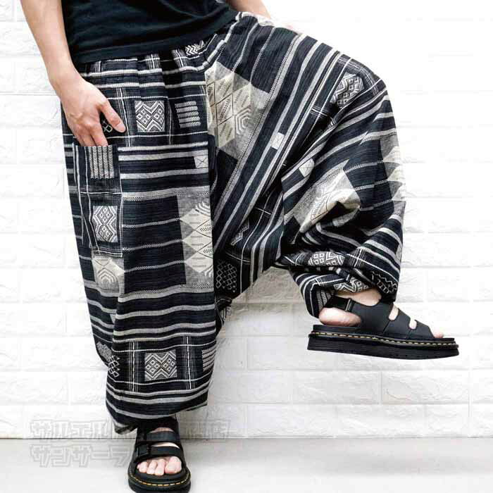 サルエルパンツ ワイドパンツ アラジンパンツ レディース メンズ タイパンツ イー...