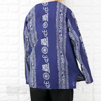 エスニックTシャツ長袖トップスメンズレディースユニセックスヒンディーヒンドゥー大きめサイズゆったりアジアンファッション
