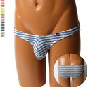 ラポームオム メンズ シャーリング ボーダー ビキニ パンツ ショーツ 下着 セクシー 男性 La-Pomme Homme 617046|詳細画像