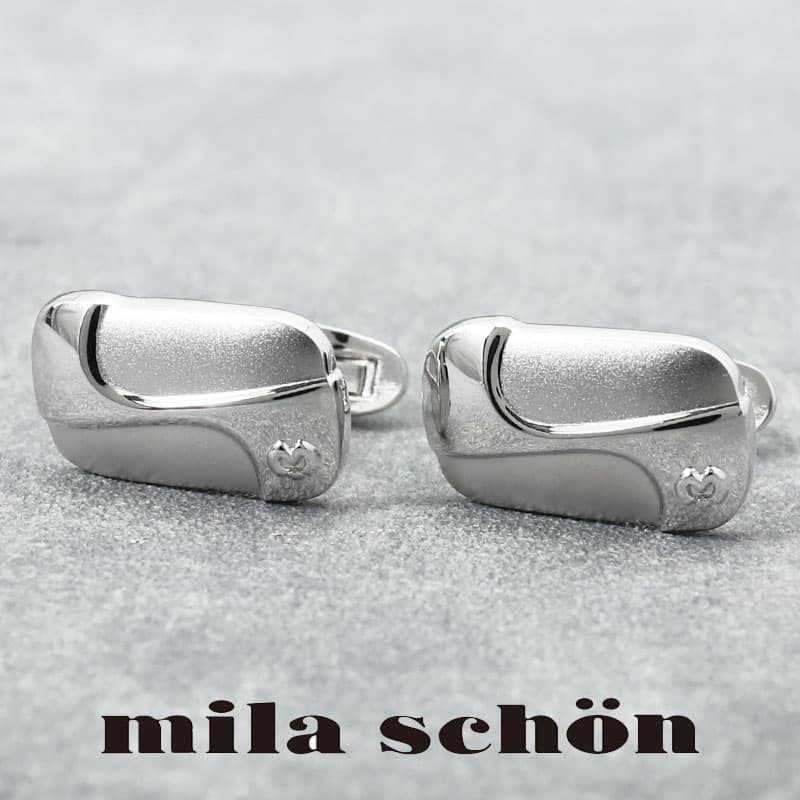 ★ポイント3倍×100円クーポン★mila schon ミラショーン カフス カフスボタン シルバー メンズ カフリン..
