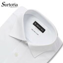 SARTORIA ワイシャツ ホワイト 長袖 ノーアイロン ニットシャツ セミワイドカラー 無地 形態安定 メンズ ストレッチ オーソドックス 白 高品質 着心地 高級感 肌触り 質感 柔らかい 生地 縫製 機能性 サイズ 豊富 洗濯 冠婚葬祭 ビジネス フォーマル