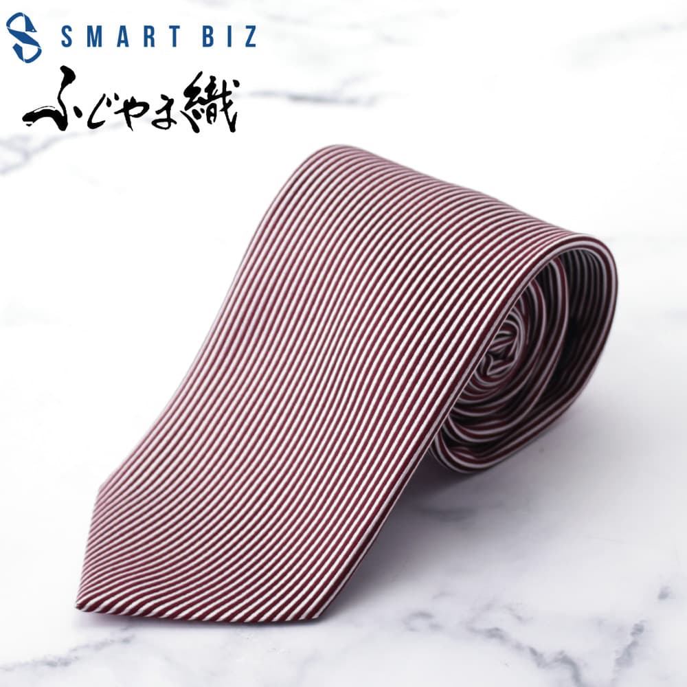\クーポンで最大35%OFF/ふじやま織 シルクネクタイ ネクタイ メンズ レッド 赤 ストライプ シルク 男性 レギュラーネクタイ 選べるラッピング 日本製 ...