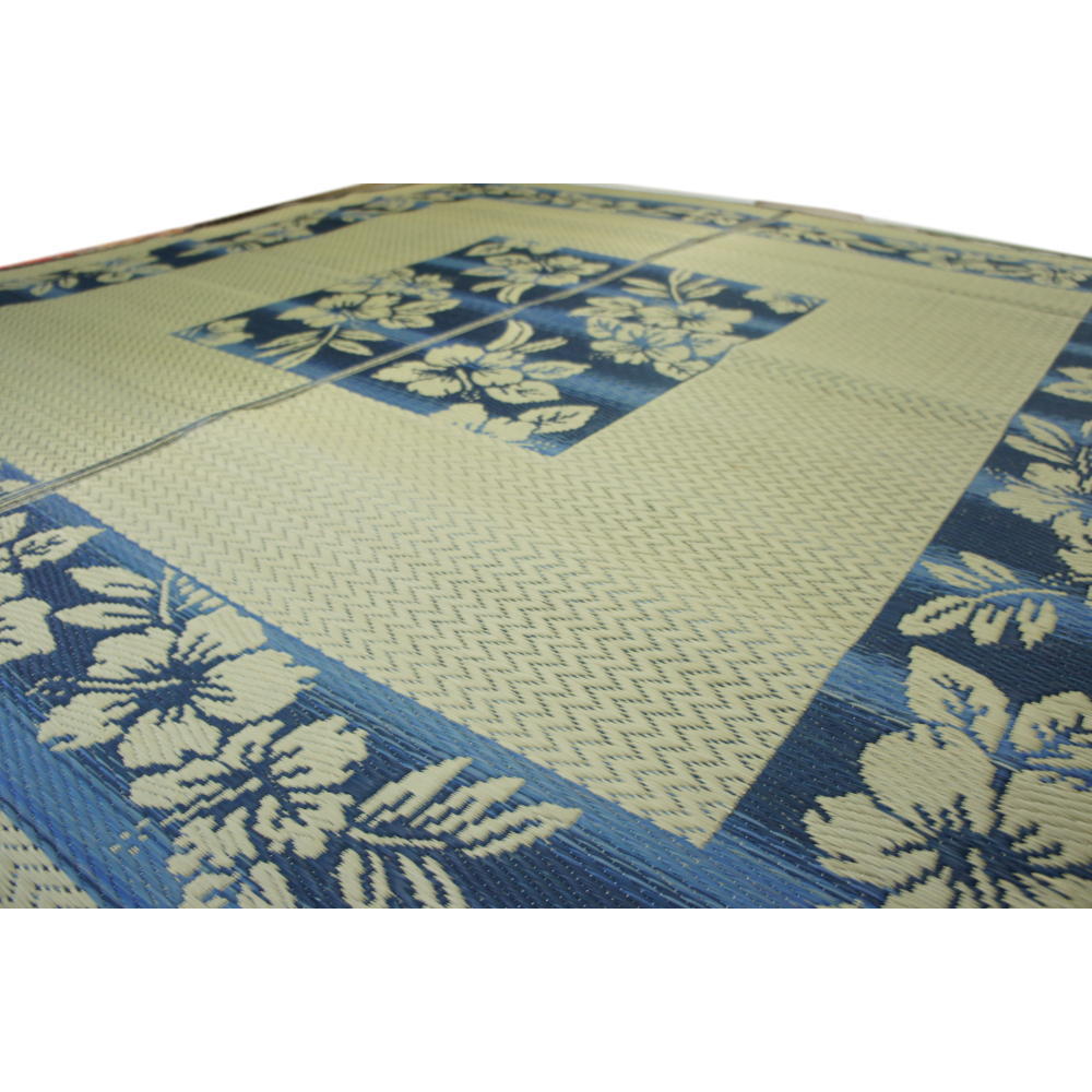 191x250cm(3畳用)い草大判ラグ「ハイビスカス」裏貼加工