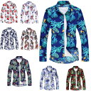 アロハシャツ 長袖シャツ メンズ 花柄 開襟シャツ ハワイ 総柄シャツ 大きいサイズ フラワーシャツ ワイシャツ トップス メンズ カジュアル 夏 サーフ 旅行...