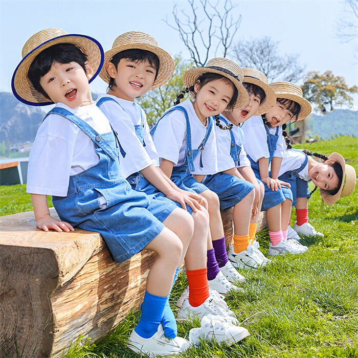 単品 デニムサロペット 女の子 男の子 キッズ ジュニア 学生服 子供用 運動会 練習着 スポーツ クラス 体育祭 サークル 幼稚園 保育園 卒業式 カジュアル ステージ 合唱 舞台 団体服