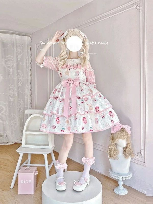 ロリータワンピース 可愛いワンピース ジャンパースカートシャツ 甘ロリータ 甘ロリ お姫様ワンピース ..