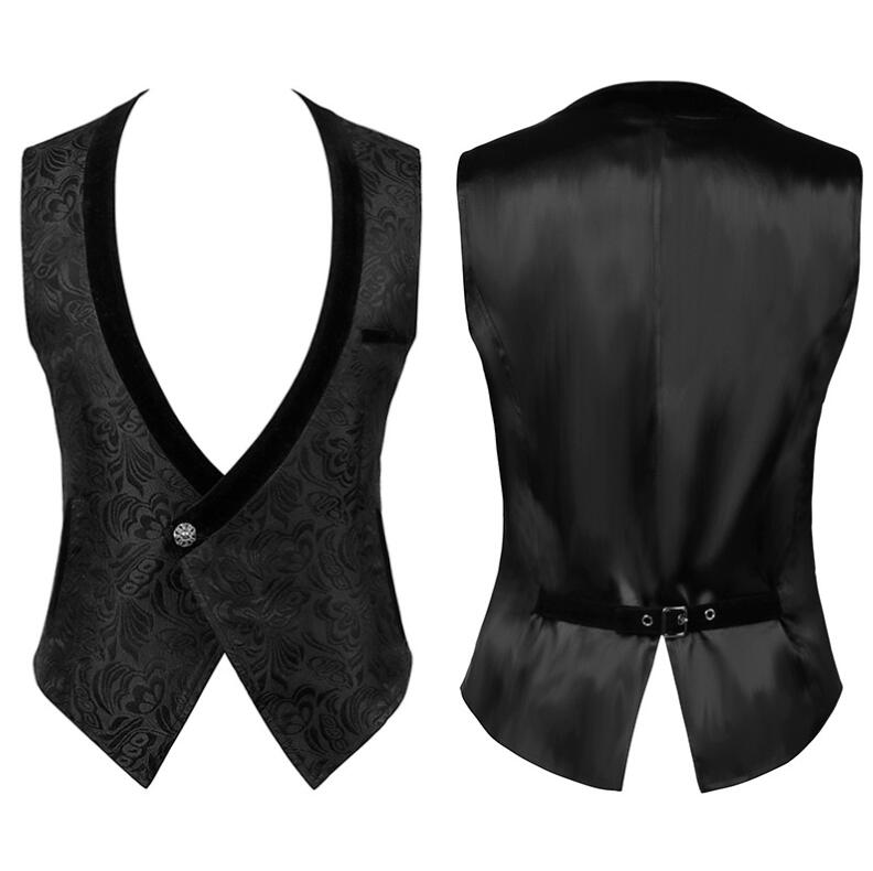 大人用コスチューム 舞台衣装 メンズベスト ジレ 1つボタン 欧風 ヨーロッパ風 王子様 貴族 マジシャン..