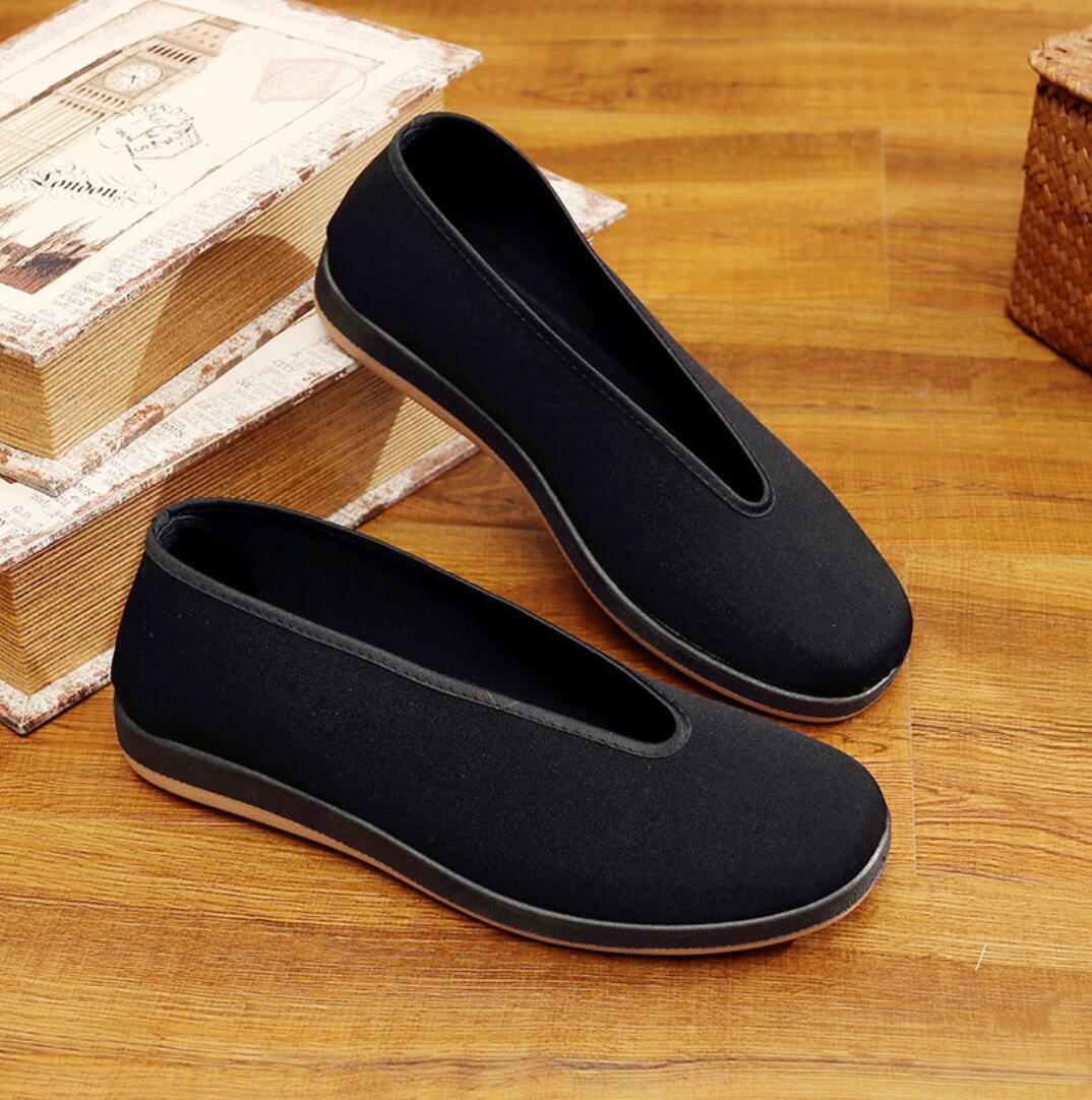 メンズ パンプス チャイナ靴 中華 シューズ ペキン布靴 圓口カンフー シューズ ブラック 男性 太極拳シ..