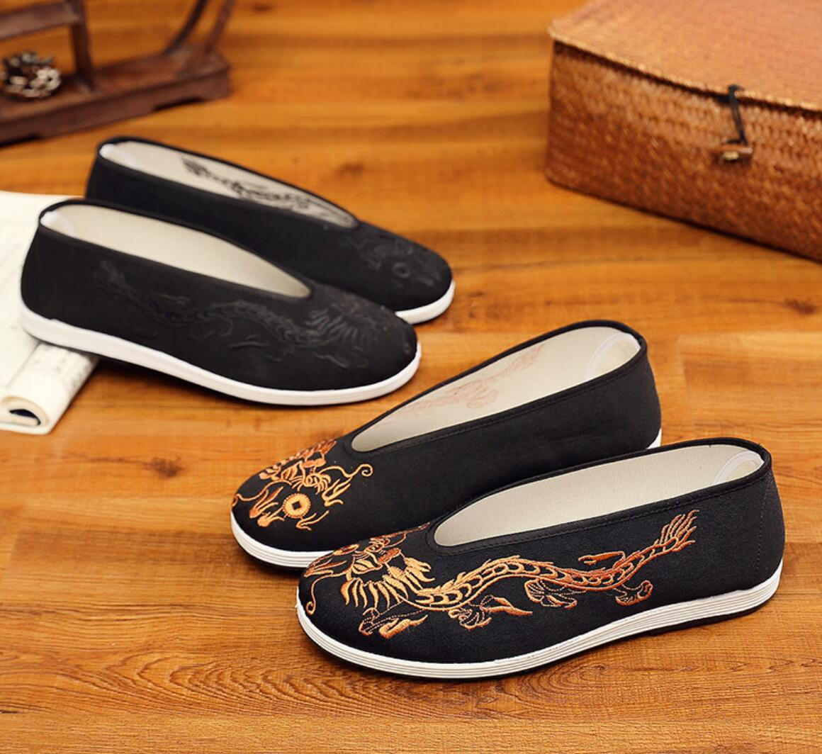 メンズ パンプス チャイナ靴 中華 シューズ ペキン布靴 カンフー シューズ ブラック 男性 太極拳シュー..