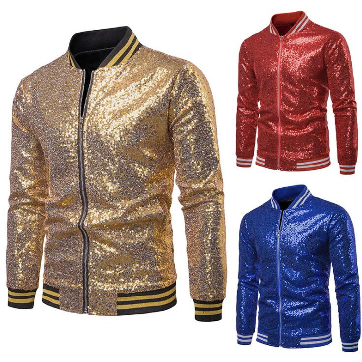 メンズブルゾン スパンコールブルゾン 舞台ジャケット 舞台衣装 舞台衣裳 メンズスパンコールジャケッ..