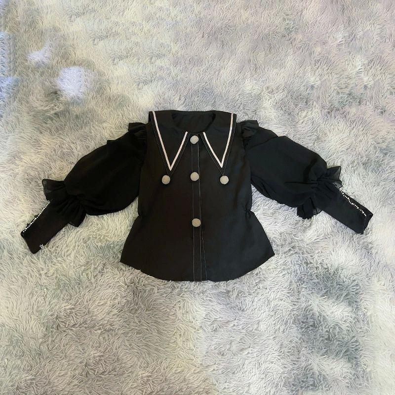 ロリータシャツ レディース コスプレ衣装 トップス 長袖ブラウス 可愛い ゴシック風 舞台衣装 イベント..