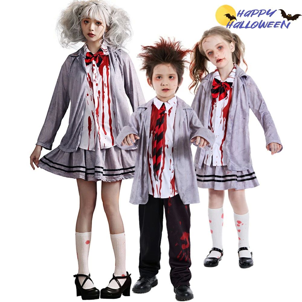 3点セット ハロウィン衣装 ゾンビ風 コスプレ衣装 ワンピース 女の子 パンツセット スカートセット 男..