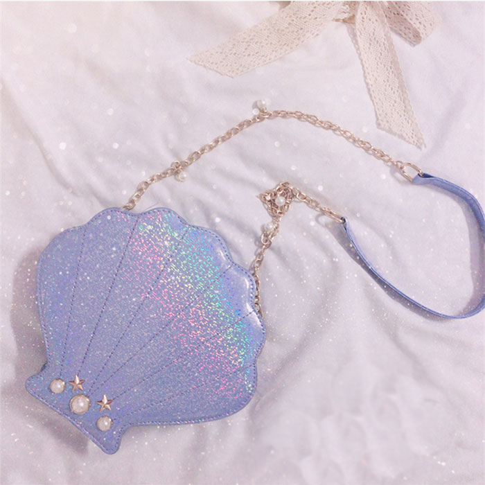 バッグ 貝殻 ミニショルダーバッグ レディース 斜めがけ ショルダーバッグ 小さめ かわいい ポシェット ミニ バッグ ショルダーポーチ ミニポーチ ポーチ 小物入れ チェーン ゴスロリ ロリータファッション小物