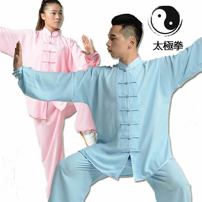 太極拳 ウェア 太極拳 服 長袖 上下セット 無地 表演服 練習着 カンフー服 演武用服 拳法 太極拳パンツ..