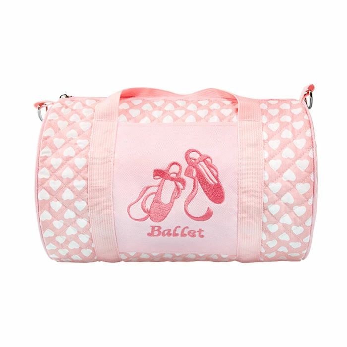 バレエ バッグ レッスンバッグ 女の子 子供 キッズ ジュニア 可愛い トウシューズ 刺繍 2WAY ドラム型 ..