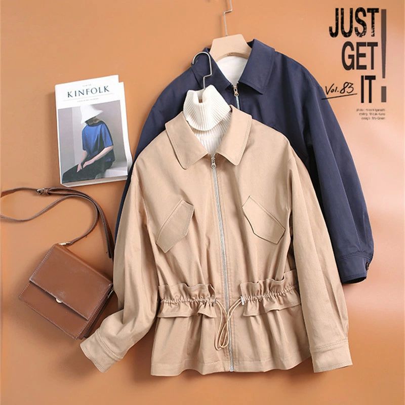 マウンテンパーカー レディース 春 アウター ブルゾン ジャケット ショートジャケット ライトアウター モッズコート スプリングコート 羽織り ゆったり 大人 体型カバー 20代 30代 40代 高級感 プレゼント ギフト(4)