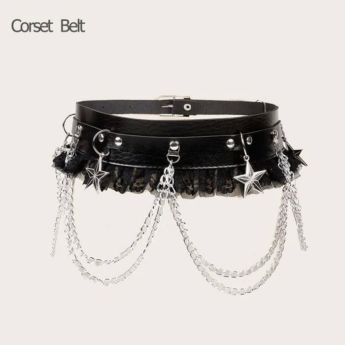 ベルト レディース パンク・ロック チェイン 中世 ヨーロッパ 貴族 女性用 コルセット ロリータ コスチ..