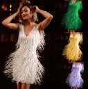 ラテンドレス 光沢 ドレス レディース セクシー ドレス キラキラ フリンジ付き キャミソールドレス 女性 ダンス衣装 パーティードレス 舞台衣装 ステージウェ...