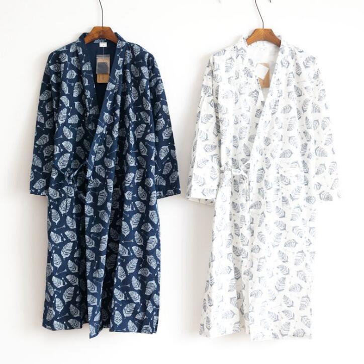 パジャマ メンズ ロング丈 ルームウェア 日系部屋着 寝巻き 男性用 パジャマ ネグリジェ ガーゼ コット..