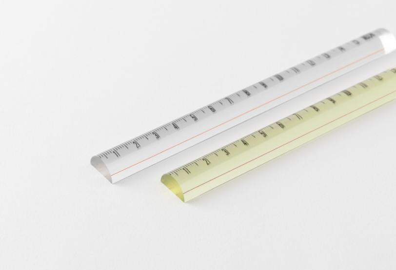 ミドリ レンズ定規 15cm 透明 黄 拡大 計測 半円形 おしゃれ レトロ かわいい sasabun-10000326 ささがわ文具 サンプル画像3