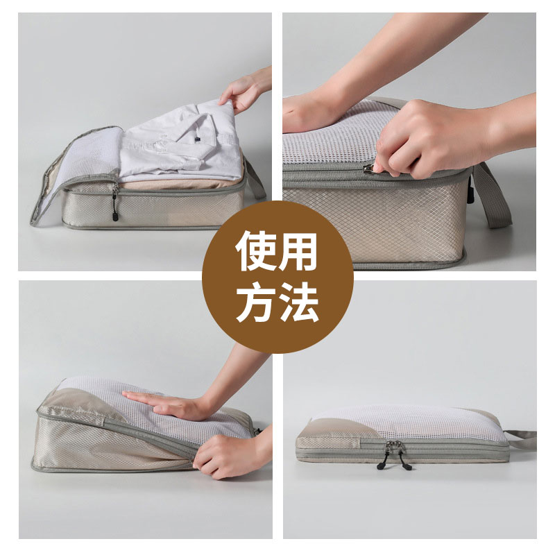 【最大5倍＋100円OFF】トラベルポーチ トラベル圧縮ポーチ アレンジケース 6点セット 50％節約x旅行用圧縮袋 トラベル 圧縮 ポーチ 衣類スペース アレンジケース パッキングポーチ 出張 旅行用 整理 便利旅行圧縮バッグ 靴用 下着収納 衣類仕分け 軽量 sasaki-takashi-10012897 佐々木店舗 楽天市場店 サンプル画像3