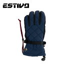 【マラソン期間中P5倍】エスティボ EVW-QUILT GLOVES Lサイズ EVA8814 スノーグローブ 手袋 5本指 スキーアクセサリー 雪遊び 防寒 スノボ レディース