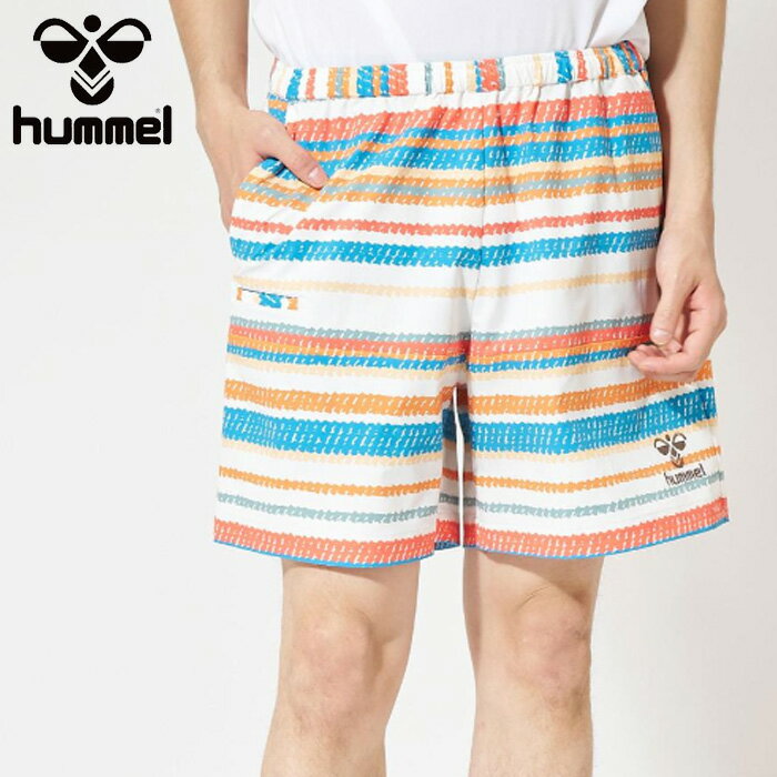 【マラソン期間中P5倍】ヒュンメル プレイ クロスハーフパンツ HAW2160HPR レインボー カジュアル サーファー ボーダー マルチカラー ボトム ラフ ファッション