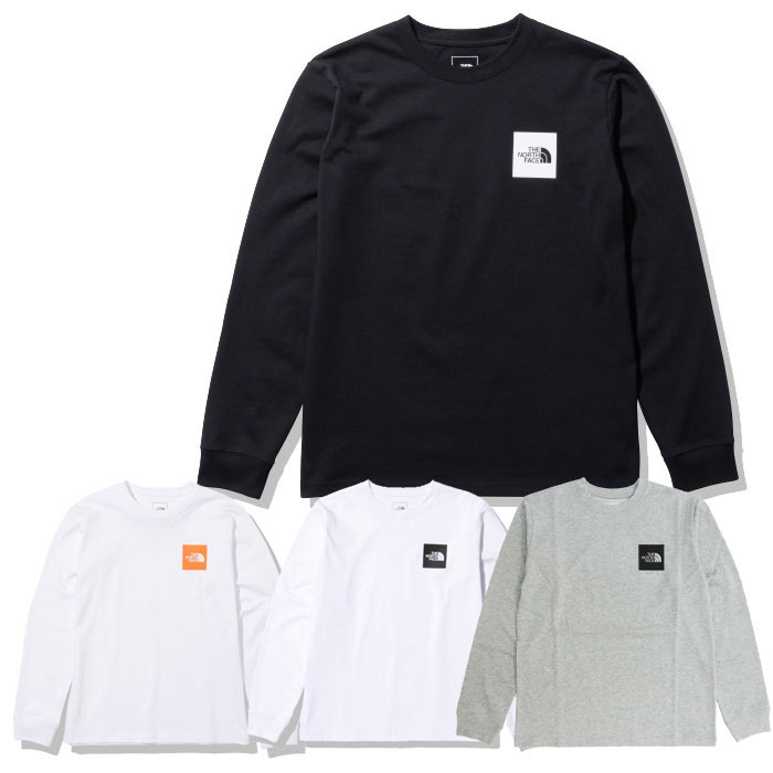 ■ノースフェイス 2022年秋冬 ロングスリーブスクエアロゴティー（レディース）L/S Square Logo Tee アウトドア Tシャツ 秋物 冬物 ハイキング カジュアル 登山 キャンプ タウンユース 長袖 ロンT ブラック ホワイト グレー 黒 白 ウィメンズ