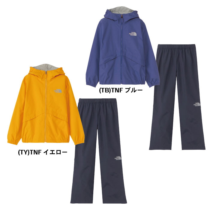 ザ・ノース・フェイス 2024年春夏 レインテックス ユリイカ（キッズ） NPJ12112 RAINTEX EUREKA アウトドア 合羽 雨具 ジュニア 子供用 防水 カッパ レインジャケットパンツ 林間学校 防寒具 キャンプ 通学・通園 遠足 収納袋付 上下セット レインコート