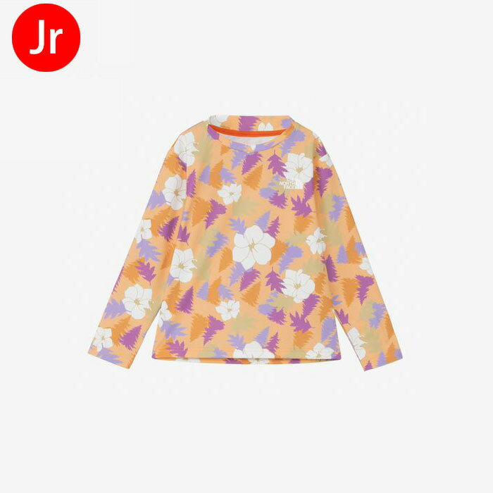 Rakuten - 【SS期間中P5倍】ザ・ノース・フェイス 春夏 ノベルティ ロングスリーブ サンシェードティー ラッシュガード キッズ NTJ12443 ジュニア 子供 ウェア Tシャツ 長袖 水辺 水陸両用 総柄 花 ハイビスカス トップス UV アウトドア キャンプ