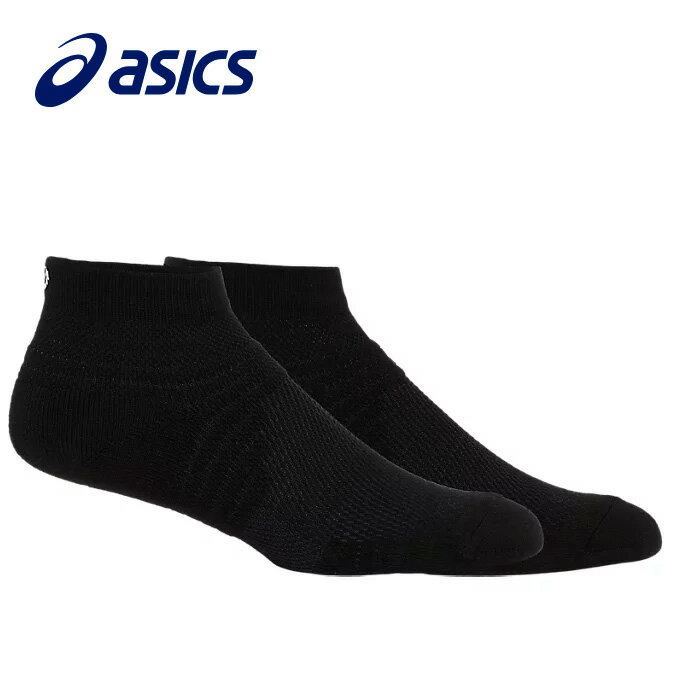 【メール便可】アシックス 通気ソックス（はき口〜かかとまでの長さ10cm）3033B701 001 ブラック 靴下 socks スポーツ 運動 メンズ