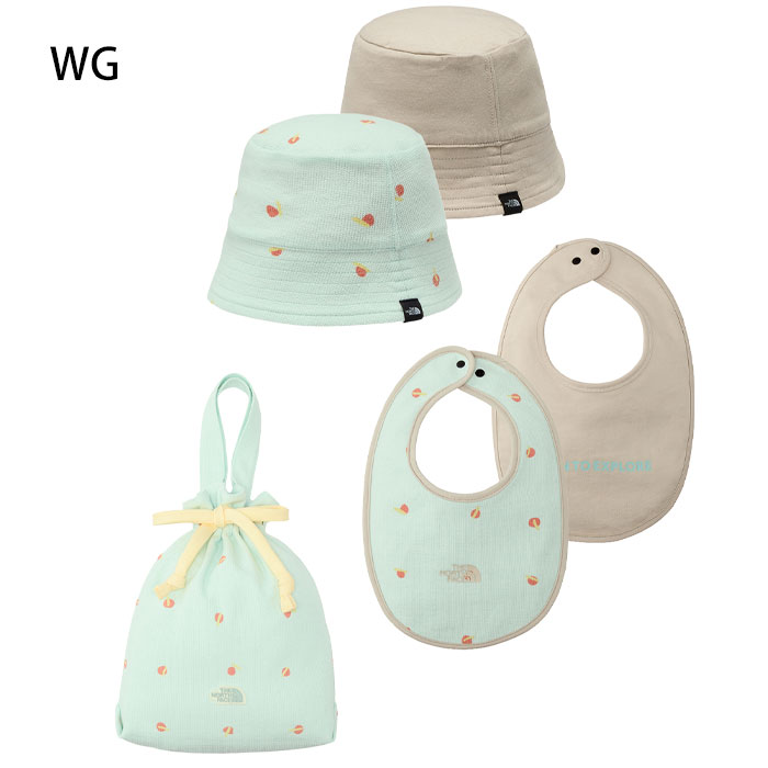 ザ・ノース・フェイス 2026年春夏 ハット&ビブセット（ベビー） NNB02610 赤ちゃん プレゼント 帽子 巾着 スタイ リバーシブル 2