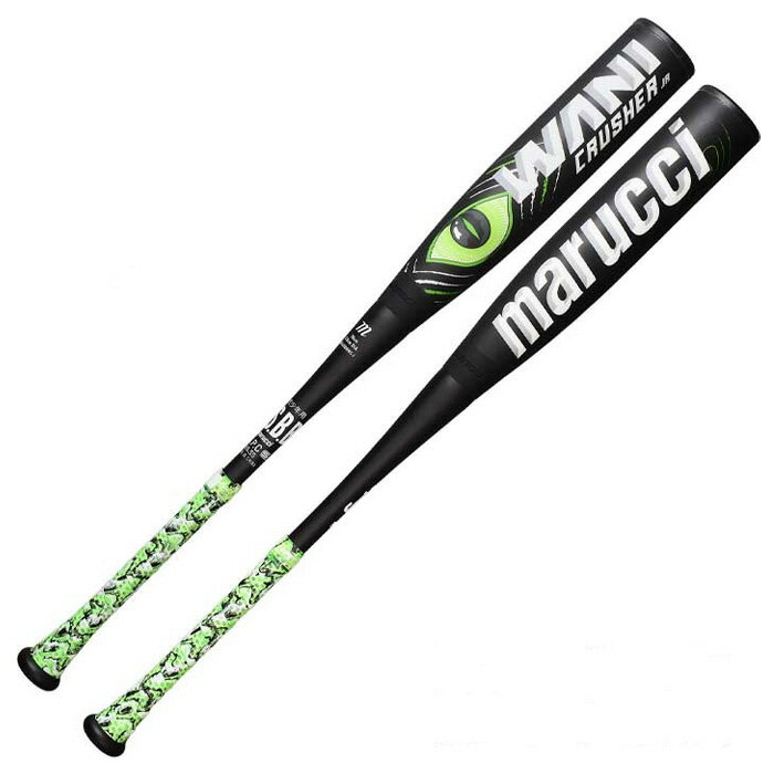 商品詳細marucci「WANI Crasher」ジュニア版。・2種類のポリウレタンによる二重構造がメジャー級の飛距離を生みます。・トップバランスヘッドによる遠心力が飛距離を生みます。・1.1mm厚のLizard Skinsグリップが高いグリップ力と操作性を提供します。・フレア状グリップエンドによりバットの操作性も向上します。素材(打球部)PU／TPU／テーパー(ハンドル部)軽量ハイエンドアルミ二ウムコア仕様長さ：80cm(トップバランス)重量：約610g ※ブラウザやお使いのモニター環境により、掲載画像と実際の商品の色味が若干異なる場合があります。※商品詳細画像は今シーズン展開外カラーを掲載していることがあります。※掲載の価格・デザイン・仕様について、予告なく変更することがあります。あらかじめご了承ください。