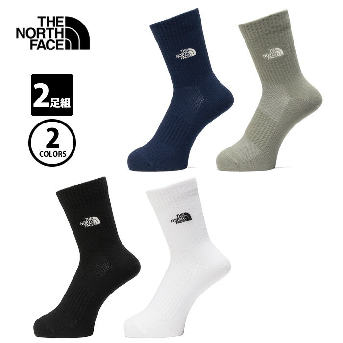 楽天ササクラスポーツ楽天市場支店【メール便可】ザ・ノース・フェイス 2025年春夏 TNF ロゴ 2P クルー ソックス クールマックス NN82516 靴下 2足組 ユニセックス 吸汗速乾