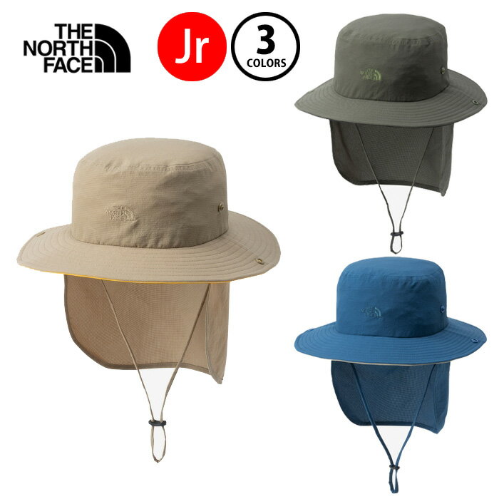 楽天ササクラスポーツ楽天市場支店【SS期間中全商品P5倍】ザ・ノース・フェイス 2025年春夏 キッズ TNF ビーフリー シールド ハット NNJ02526 帽子 キャンプ アウトドア 虫よけ 日よけ あご紐