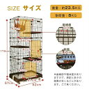 猫ケージ 2段&3段 キャットケージ 3段 大型 引き出しトイレ付き キャスター付き 82*57*124cm/ 82*57*179cm ハンモック付き 梯子付き 移動便利 多頭飼い 脱走防止 留守番 猫ハウス スライドドア おしゃれ スリム コンパクト(4)