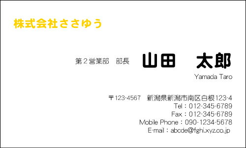 【デザイン名刺印刷】ベーシック名刺［B_016_av］選べる7色《カラー名刺片面100枚入ケース付》テンプレートを選んで簡単名刺作成シンプルなデザインでビジネスからプライベートまで幅広く使えるスタンダードな名刺です
